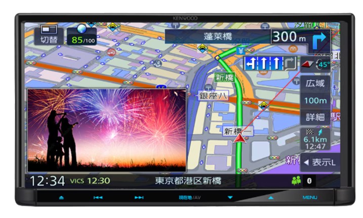 ケンウッド彩速ナビ　MDV-D612　<br>7.0インチ／フルセグ／SD／CD／DVD／Bluetooth／地上デジタルTV